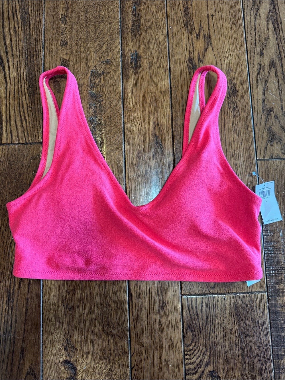 NWT Old Navy Bright Pink Scoop Neck bikini top
